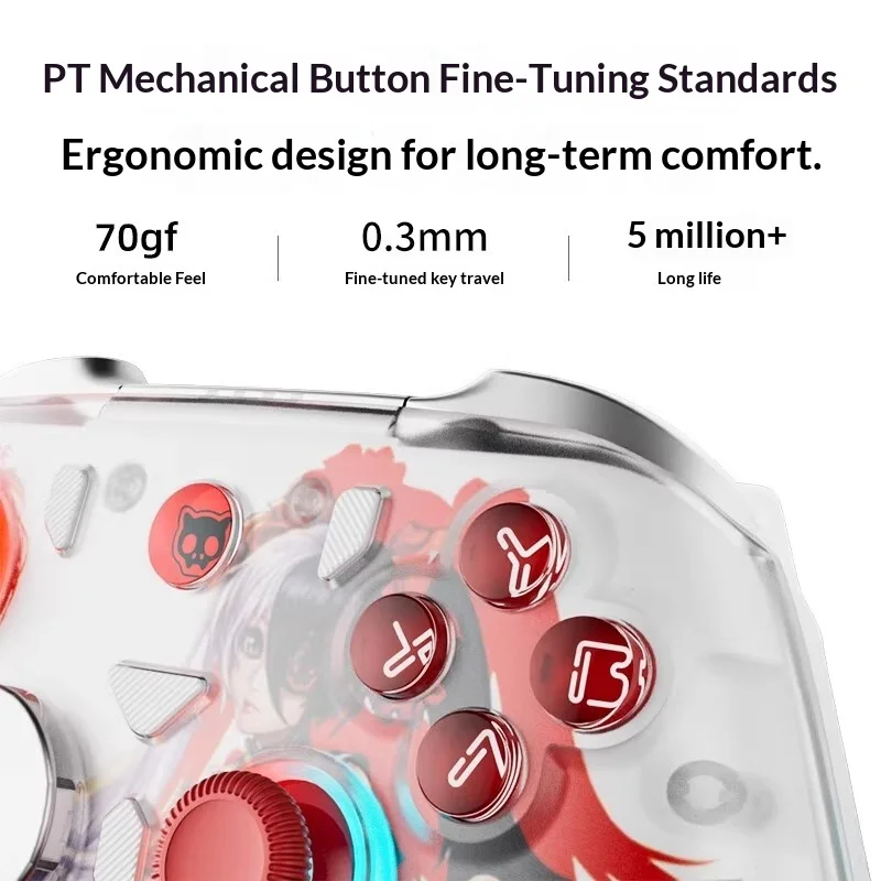 Aolion K20 Gamepad Switchpc الكمبيوتر البخار أنيمي أذرع التحكم في ألعاب الفيديو Rgb Tmr Hall مع جهاز شحن ملحقات الألعاب الحسية