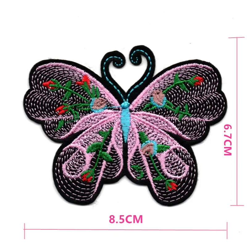 Multiple Shapes Butterfly Iron on Patches,Sew On Embroidered Applique Decoration Sewing Patches for Hat,Bags,Jacket,Dress