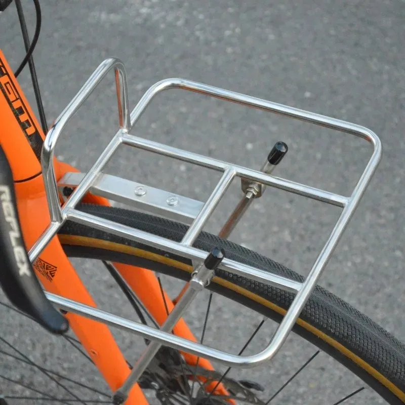 Stainless Steel Bike Front Fork Shelf Anti-rust Lightweight Durable Sturdy Bicycle Luggage Carrier Cycling Bicycle Accessories