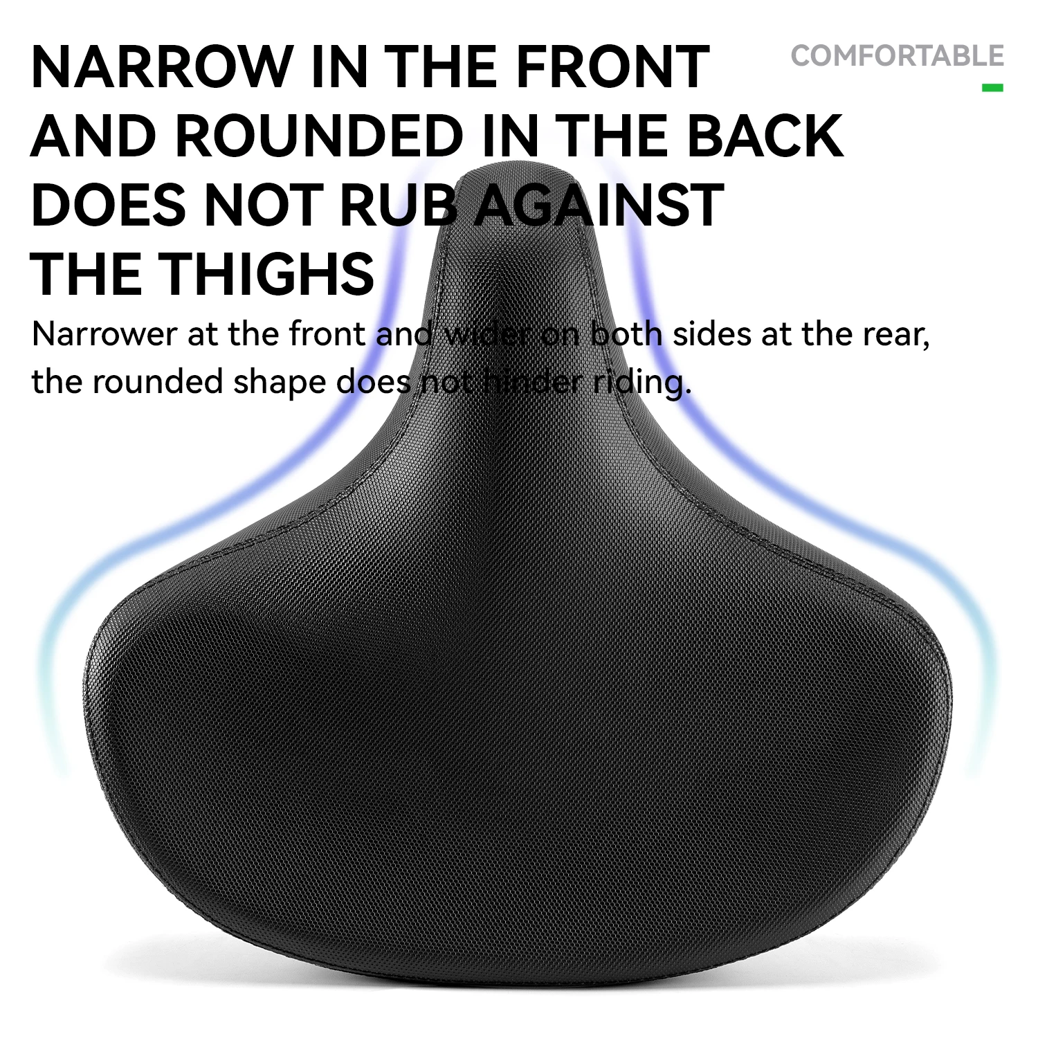 ROCKBROS Bicycle Saddle Comfortable Widened Thickened High-Density Foam Bike Seat Cushion Shock-Absorbing Saddle for Long Rides