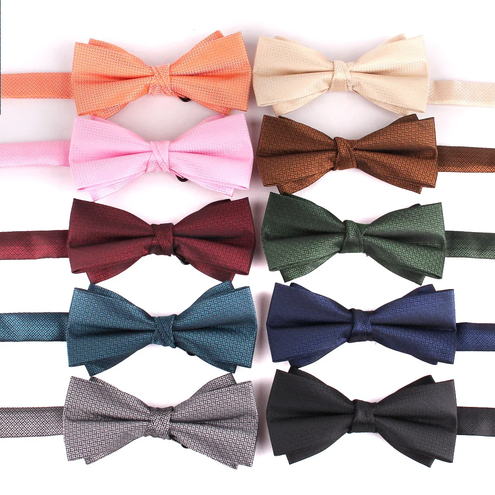 

Men's Bow Tie For Banquet Business Suit Wedding Groom Groomsmen Bowtie Gentleman's Formal Wear Fashionable Double Layer Bow Ties