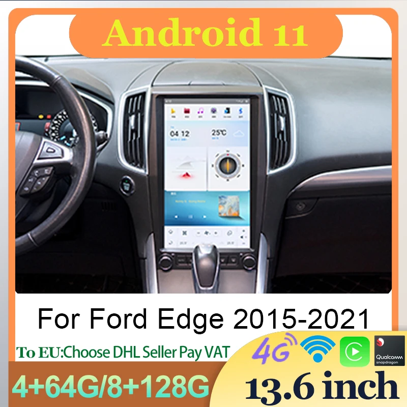 

13.6 Inches Android Auto Car Radio LCD Head Unit Central Multimidia Video Player Wireless Carplay For Ford Edge 2015-2019