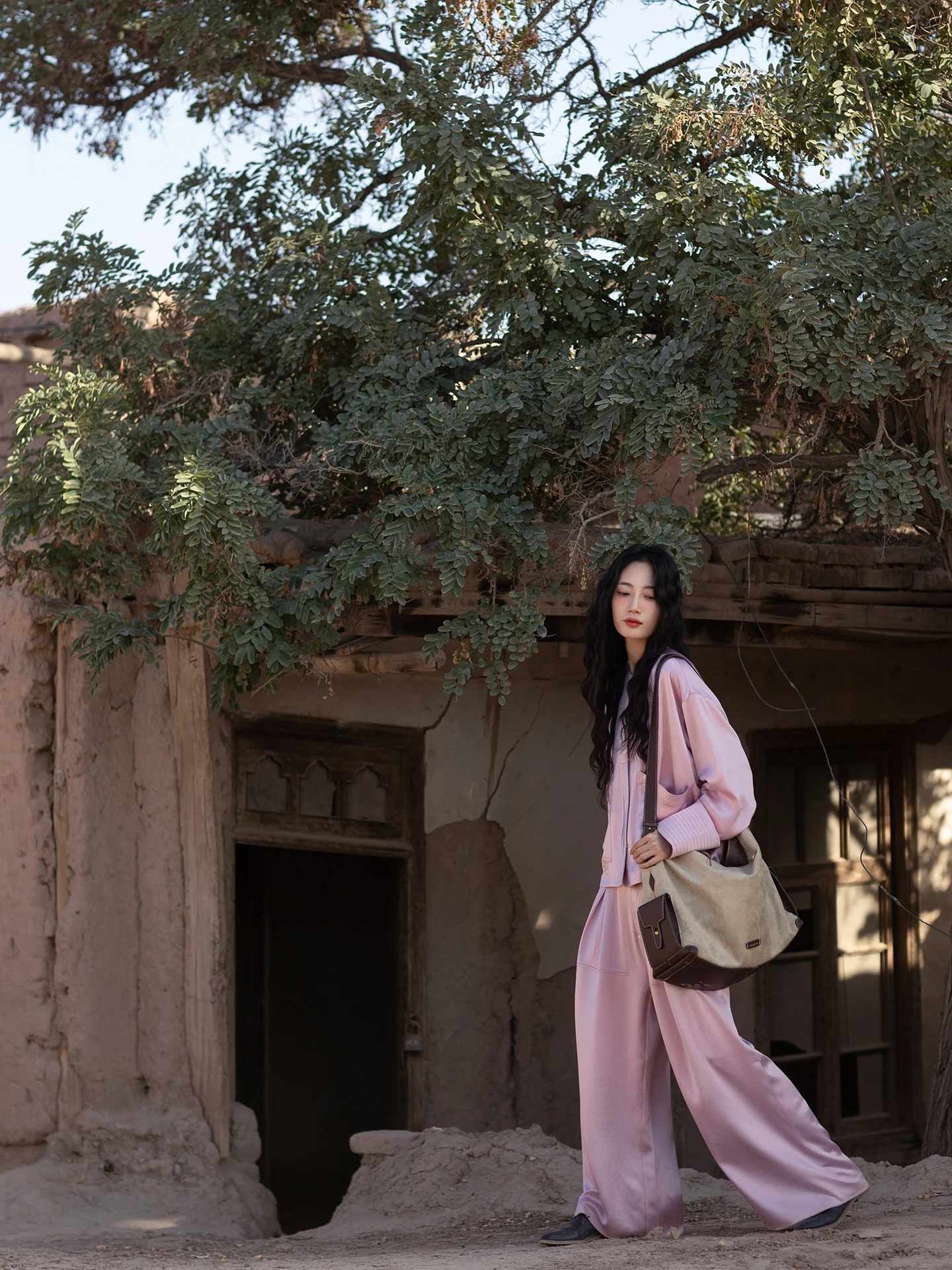 

Женские повседневные брюки Ele Autumnal свободного кроя из ацетата с полуэластичным поясом, широкими штанинами, комфортные для поездок на работу