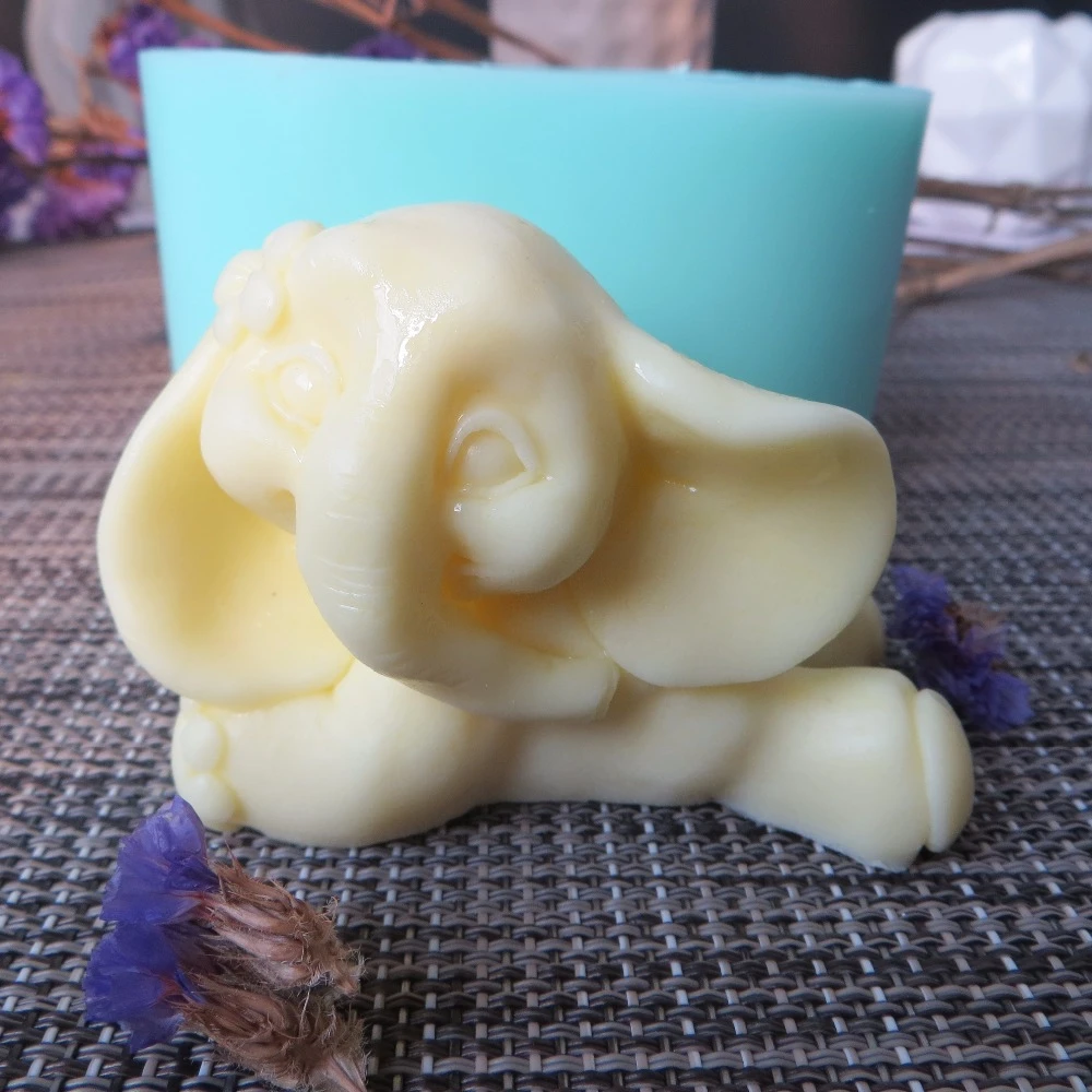 3D molds cute elephant silicone soap mold animal candle aroma mould soap making moulds resin clay molds PRZY DW0107