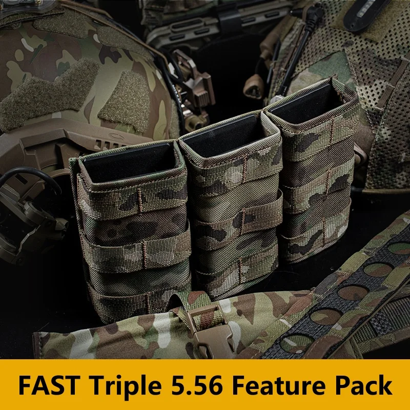 MOLLE-Compatible Triple Magazine Pouch | Lightweight & Durable for Outdoor & Camping | Vest Expansion Design