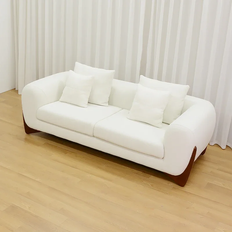 

-Современный минималистичный секционный диван из бежевой ткани, удобная повседневная мебель для гостиной, в стиле релаксации