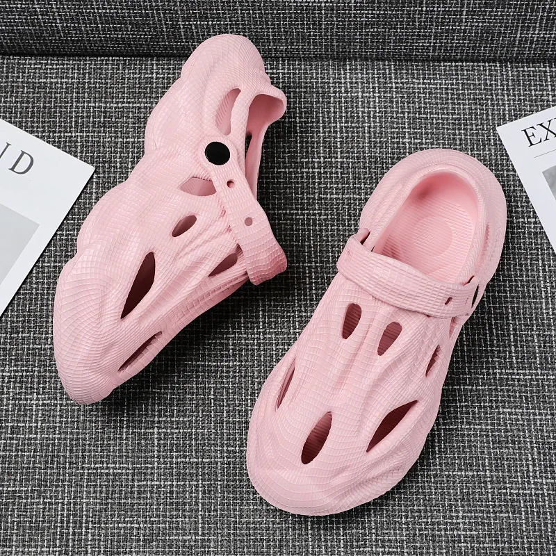 Shevalues Summer New Hollow Sandals For Men Outdoor Fashion Hole Clogs Slippers Men Non-slip Garden Shoes Soft Sole Beach Slides image 6