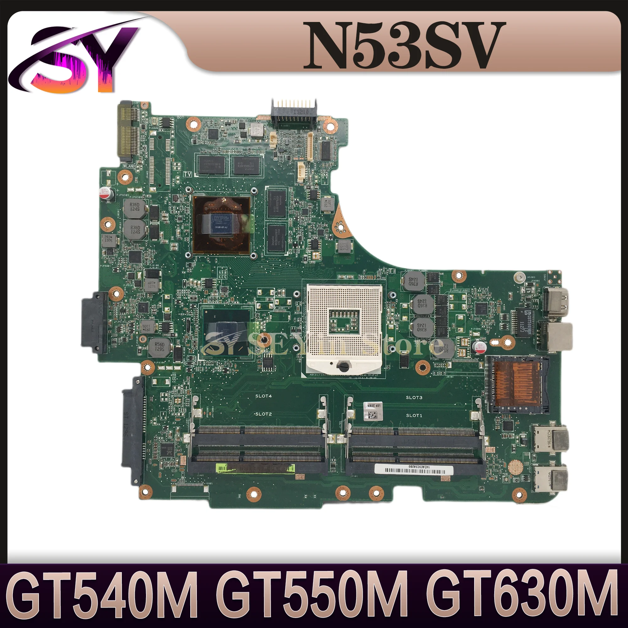 

N53SV Mainboard For ASUS N53S N53SN N53SM Laptop Motherboard GT540M GT550M GT630M 2 Or 4*Slots MAIN BOARD