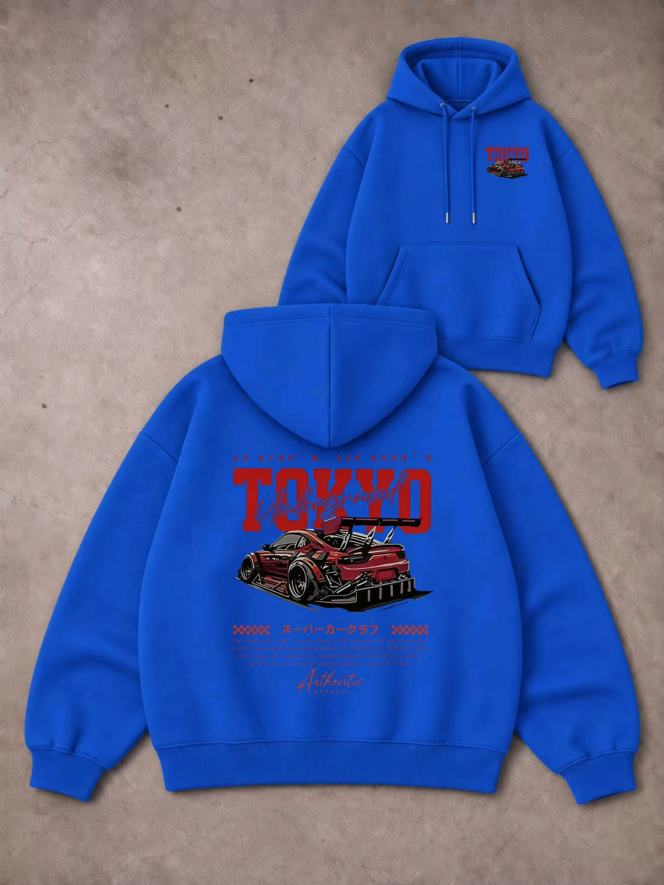 Streetwear Style, Men's Hoodie, Tokyo Supercar Graphic Design, Autumn Winter Casual Wear, Gift For Car Enthusiasts And Friends