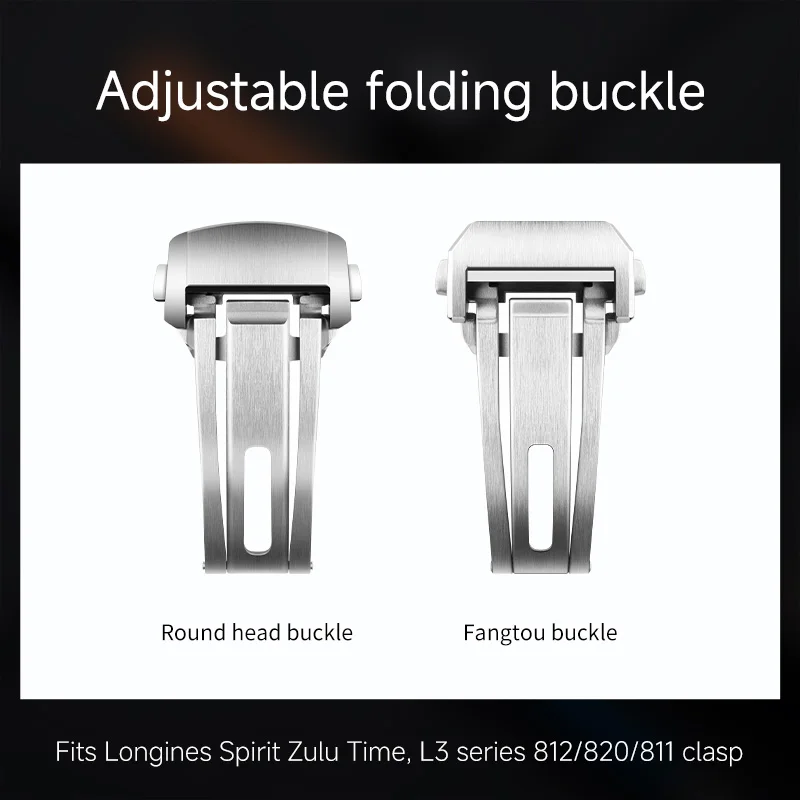 New Premium Fine‑Tuning Folding Clasp Strap Genuine Replacement for Longines Stainless Steel Buckle Watchband Accessories