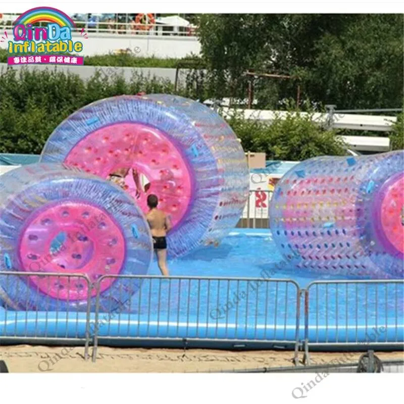 巨大プール用フローティングローリング人間用インフレータブルウォーターローラーウォーキングボールバブルゾーブボール
