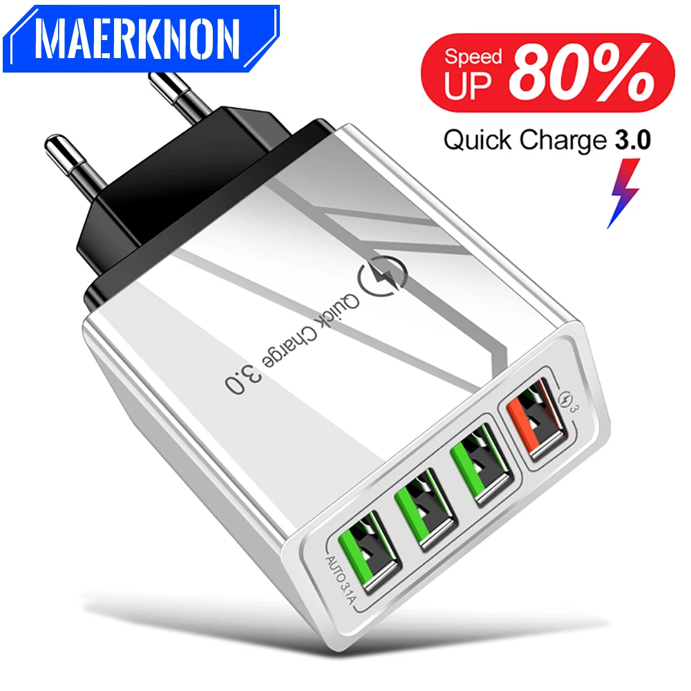 

Quick Charger 3.0 USB Charger for Samsung S20 S10 iPhone 11 XS Max Huawei P20 Tablet EU US Plug Adapter QC 4.0 Fast Wall Charger
