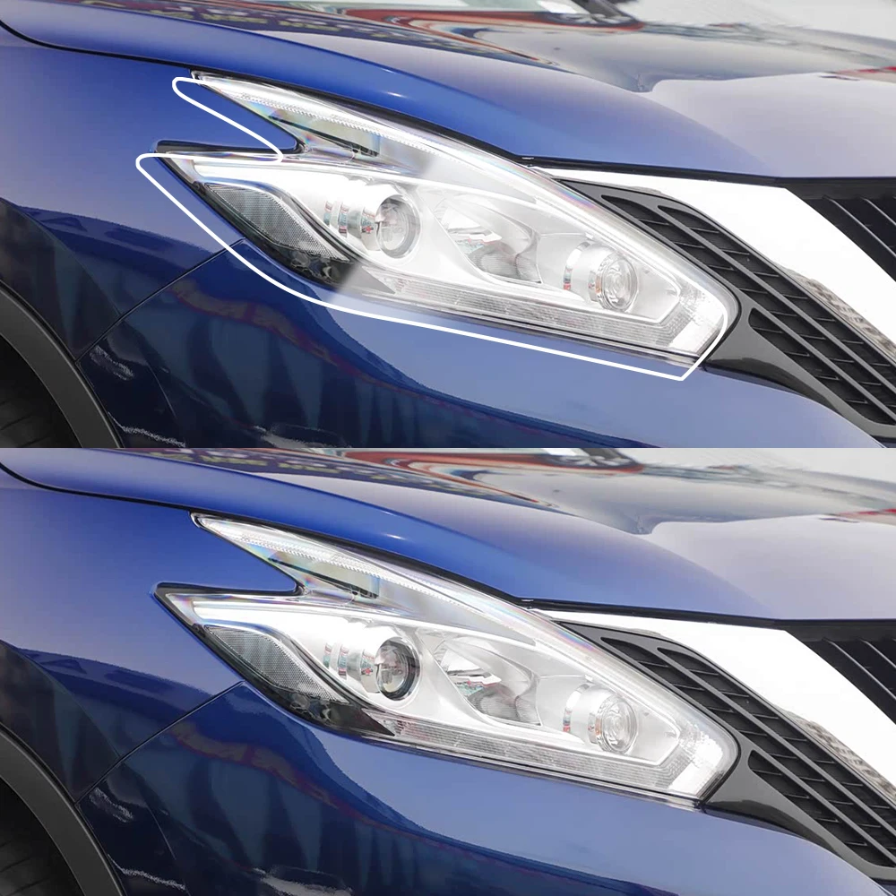 Für Nissan Murano Z52 2015-2024 Rauchschwarz Hochglanz TPU Scheinwerfer PPF Folie Vorgeschnittene Kratzfeste Schutz-Vinylfolie