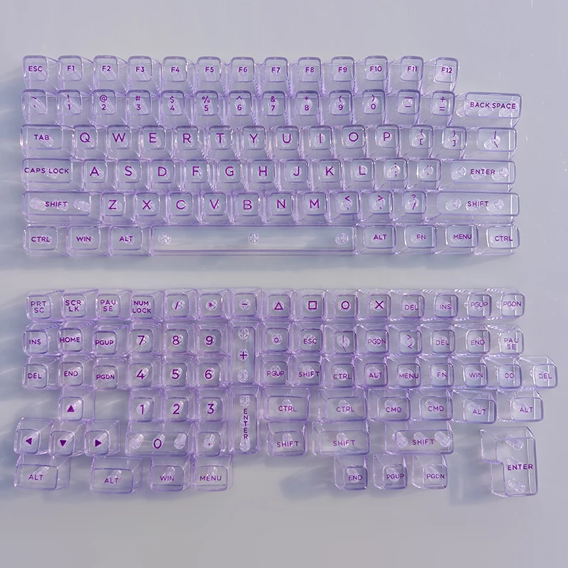 

Purple SA Highly Transparent Crystal Keycaps Mechanical Keyboard 143 Keycaps 64/84/98/104