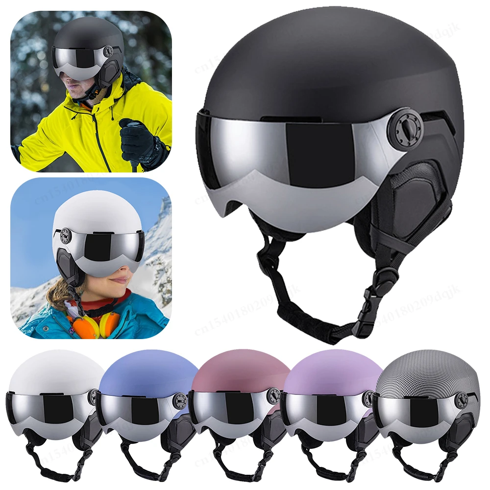 Unisex Integrated Ski Helmet 7 Vents Men and Women Snowboard Helmet with Goggles Sports Safety Helmet Skiing Snowboard Wear