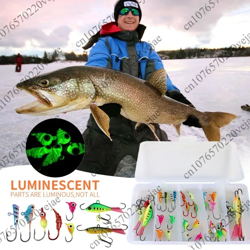 Ice fishing hook set, fishing rod with small feet, spinning wheel, micro-object throwing fishing wheel, fish gear