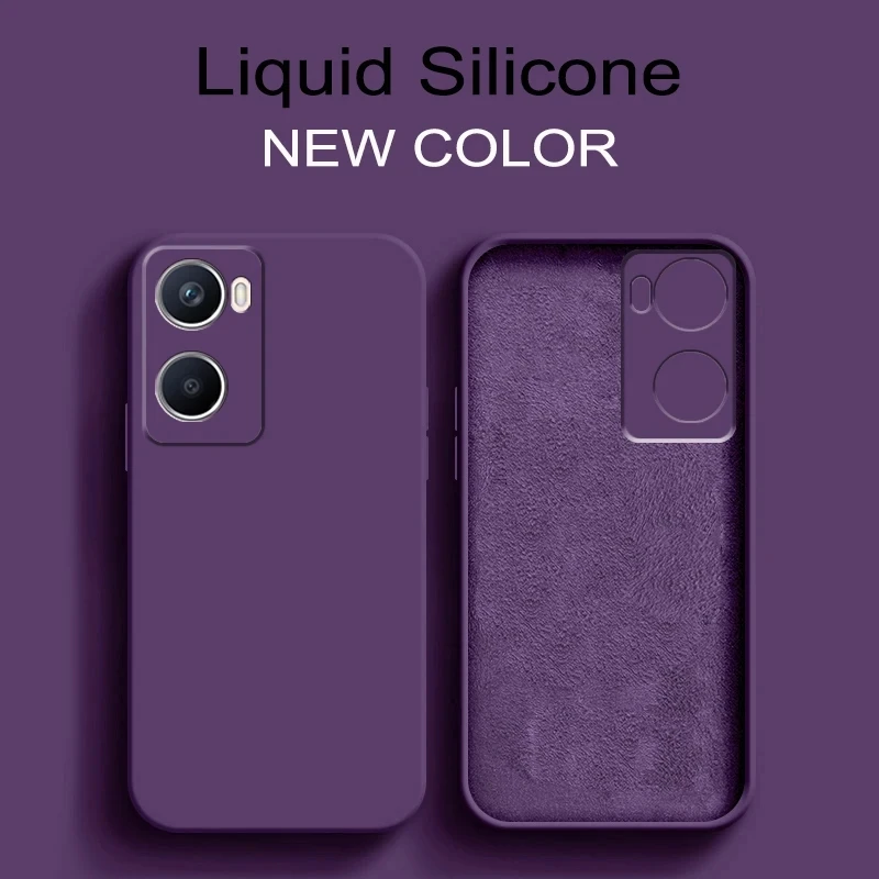 Luxury Original Liquid Silicone Case For OPPO A15 A15S A53S A53 A52 A72 A94 5G OPPO A73 A76 A78 A57 A57S A96 4G 5G A98 Square