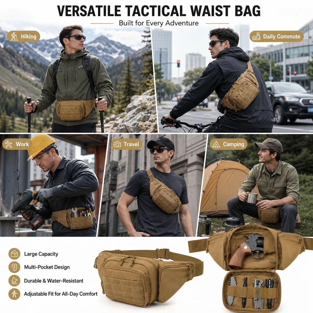 Taktische Hüfttasche für Outdoor-Aktivitäten - usage example