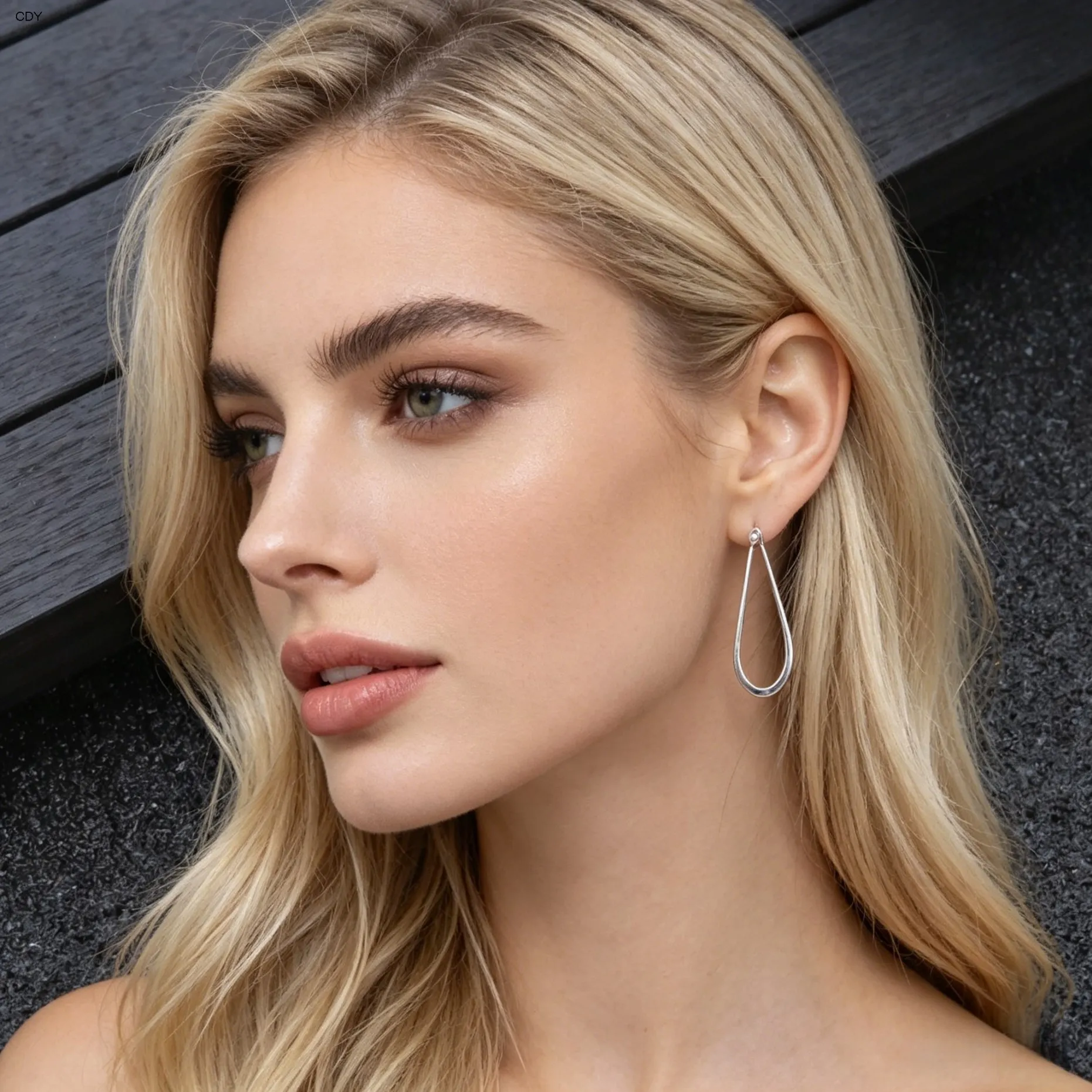 Trend Ushape Hoop Earrings black fashion stainless steel Earrings suitable for Women girl Unusual earrings Ear jewelry gift