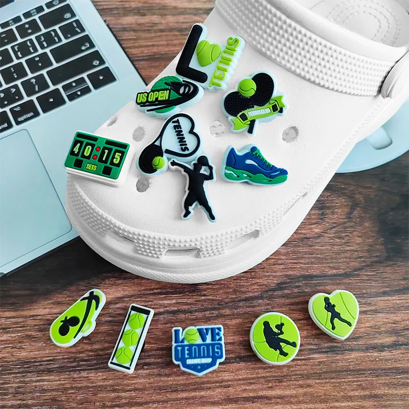 Hot Sale Sport Tennis Shoe Charms for Crocs Accessories Decorations Sandals Shoe Pins Kids Women Party Favor Gift