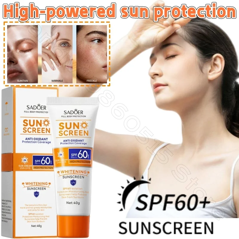 SPF60 Isolation and Anti-ultraviolet Sunscreen Prevent Sunburn, Suntan, Sweat-proof, Refreshing and Non-greasy Sunscreen Cream