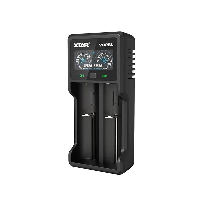 XTAR VC2SL inteligentna ładowarka z ekranem kolorowy LCD rodzaj USB-C do ładowania akumulatora 3.6V/3.7V li-ion/IMR/INR/ICR 18650 26650