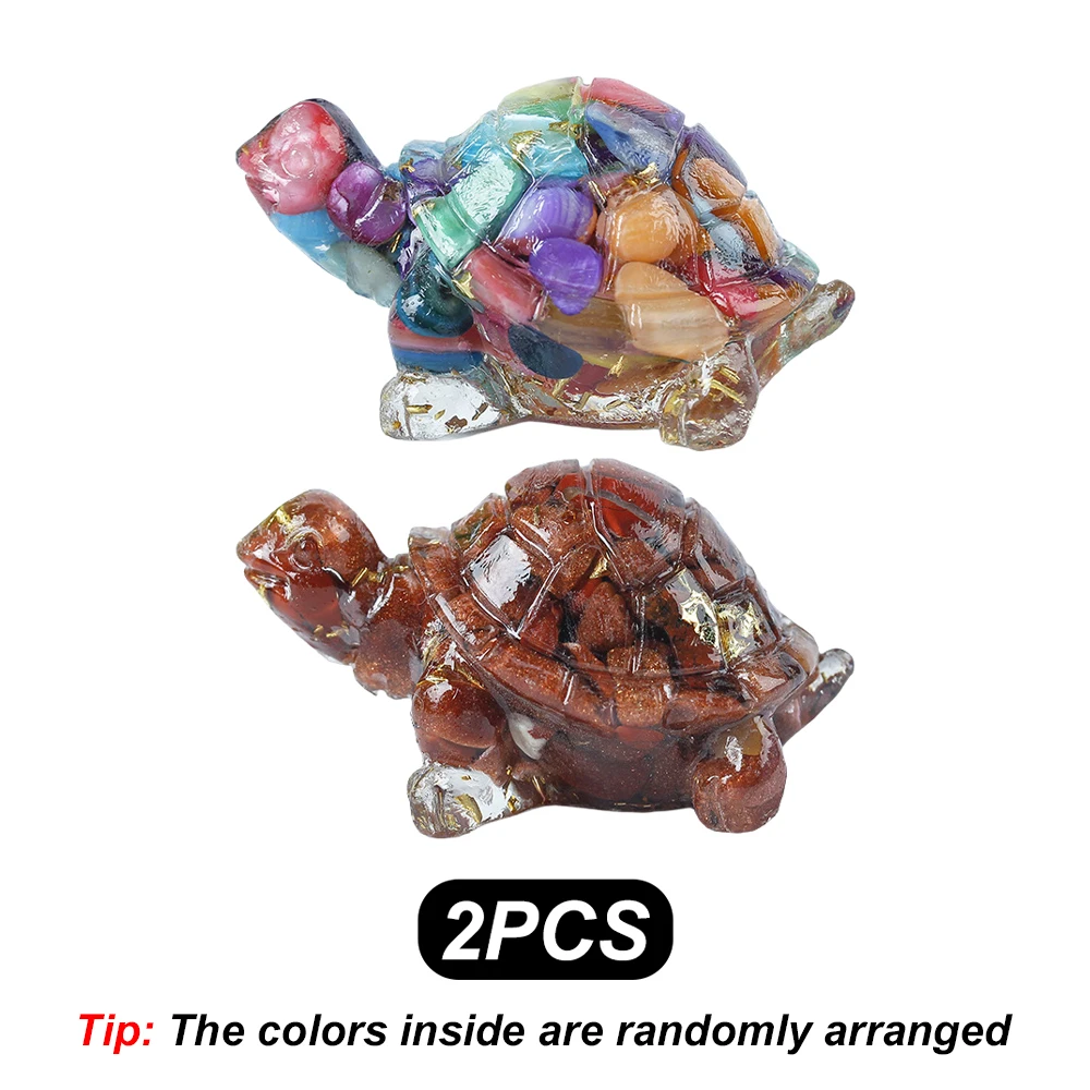 2pcs/set Artificial Crystal Resin Ornaments Cute Turtle Shape Aquarium Fish Tank Home Landscape Ornament Decoration Accessories