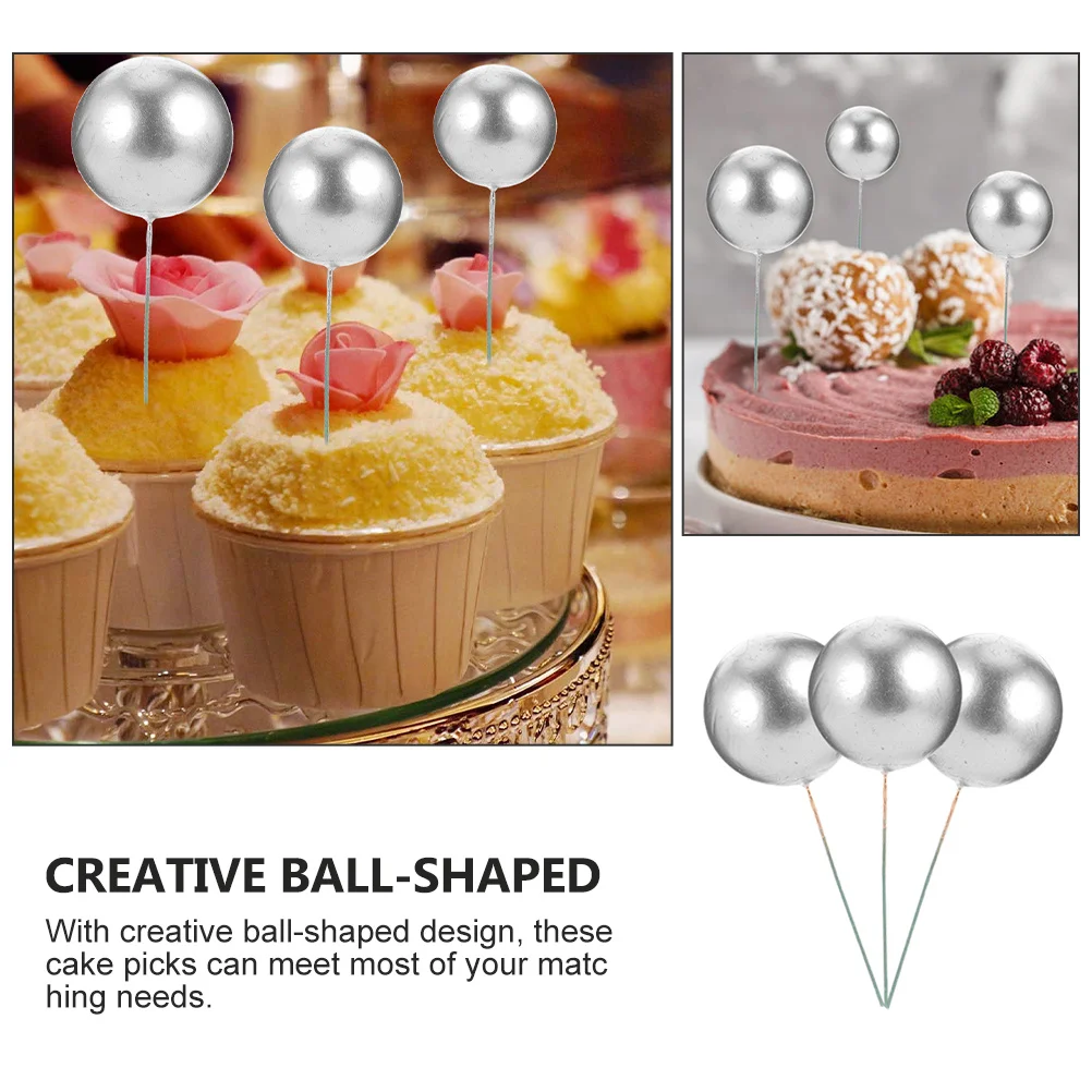 

36Pcs Foam Balls Cupcake Picks High-Grade Safe and Reliable for Party Decor Cake Picks Cake Adornment Cupcake Decorations