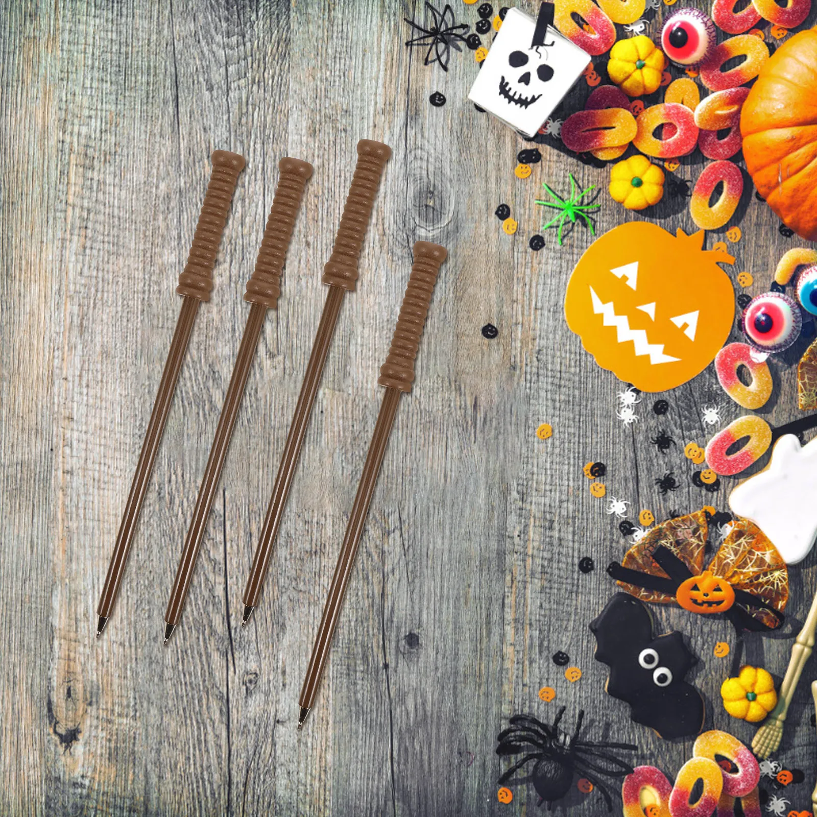 

12Pcs Wand Shaped Ballpoint Pens Realistic Design Pens for Greeting Cards Crafting Scrapbooking Journals