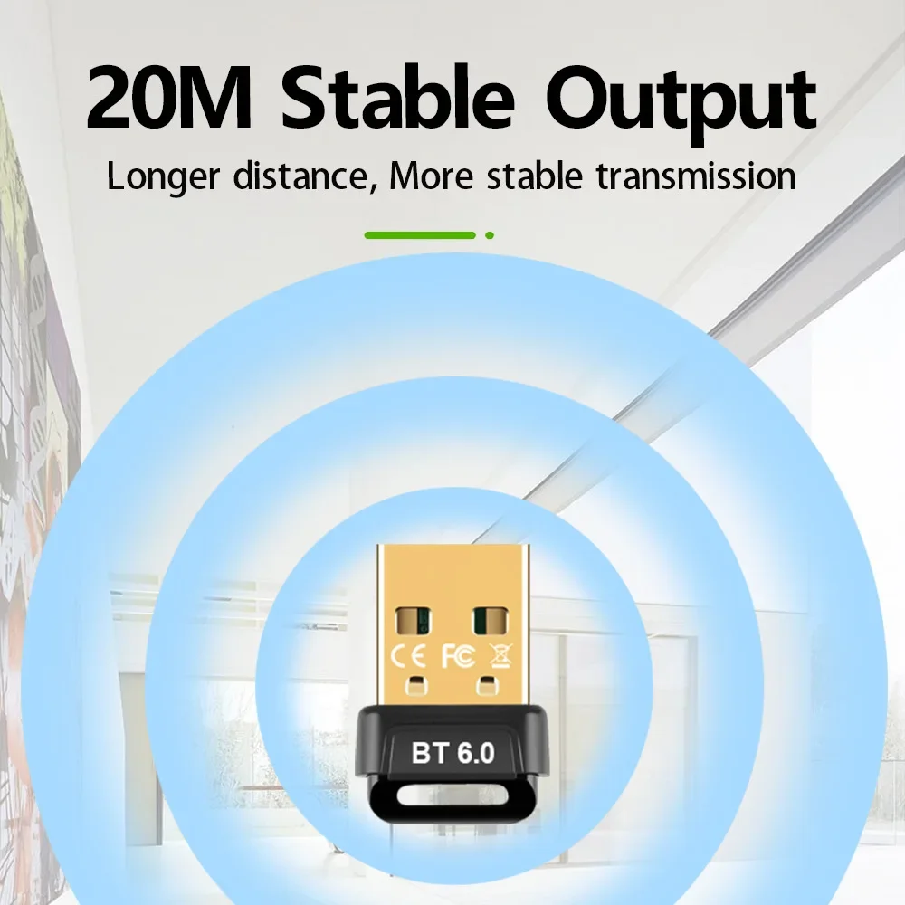 جديد بلوتوث 6.0 محول للكمبيوتر USB بلوتوث 5.4 دونغل استقبال لمكبر الصوت لوحة مفاتيح وماوس جهاز إرسال صوتي ل Win8.1/10/11 #3