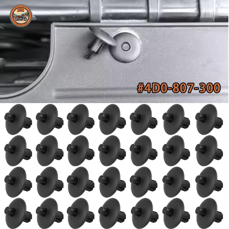

50x пластиковых черных защелок-фиксаторов для бампера Audi A2 2000-2005, A4, A5, A8, Q3, Q5, S4, S5, S8, TT, для крепления крышки двигателя