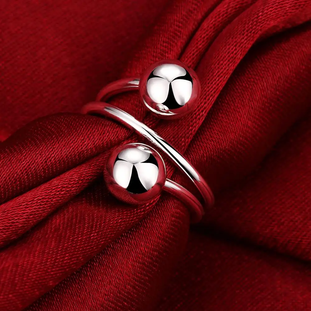 New Original 925 Sterling Silver originality Bead Rings for women men US SIZE 8 wedding party designer jewelry  Christmas Gifts