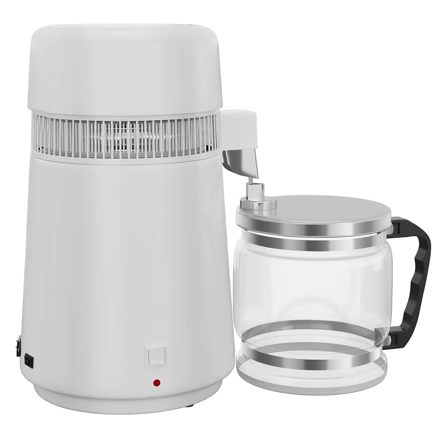 Tacleekii 1.1 Gallon/4L  Water Distiller Purifier Filter Dispenser Stainless Steel Distilled Water Maker 750w Distilled Water Maker for Home Drinking, Cooking