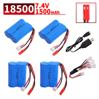 7.4V 18500 1500mah lipo battery JST Plug with Charger For MJX T10 T11 T34 HQ 827 871 Remote control helicopter toy parts