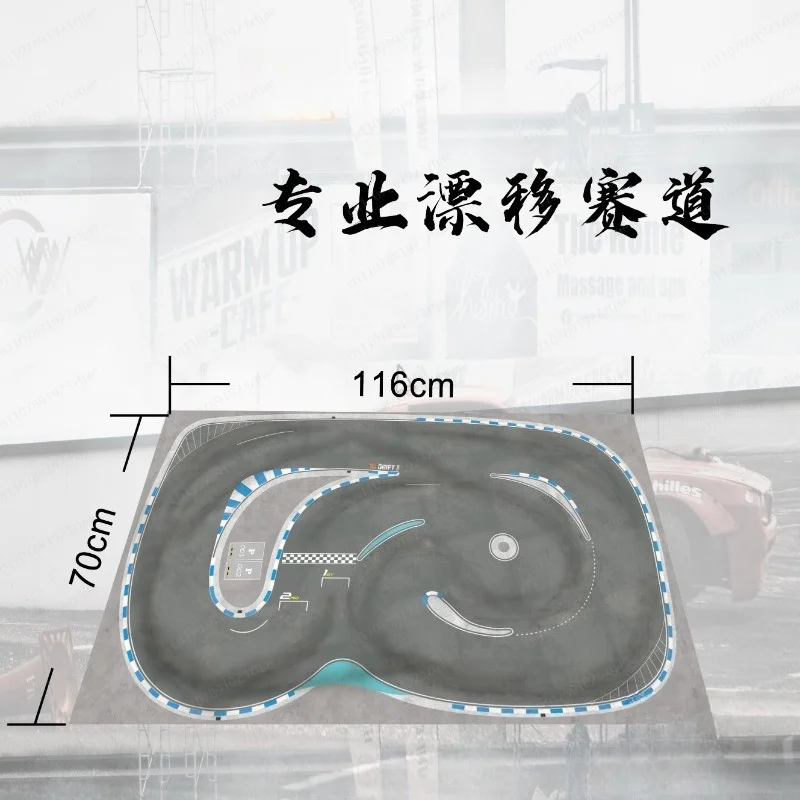 Pro Grade Micro RC Drift Track Map – Professional Simulation Carpet Racing Pad for 1:64 & 1:76 Scale Model Cars