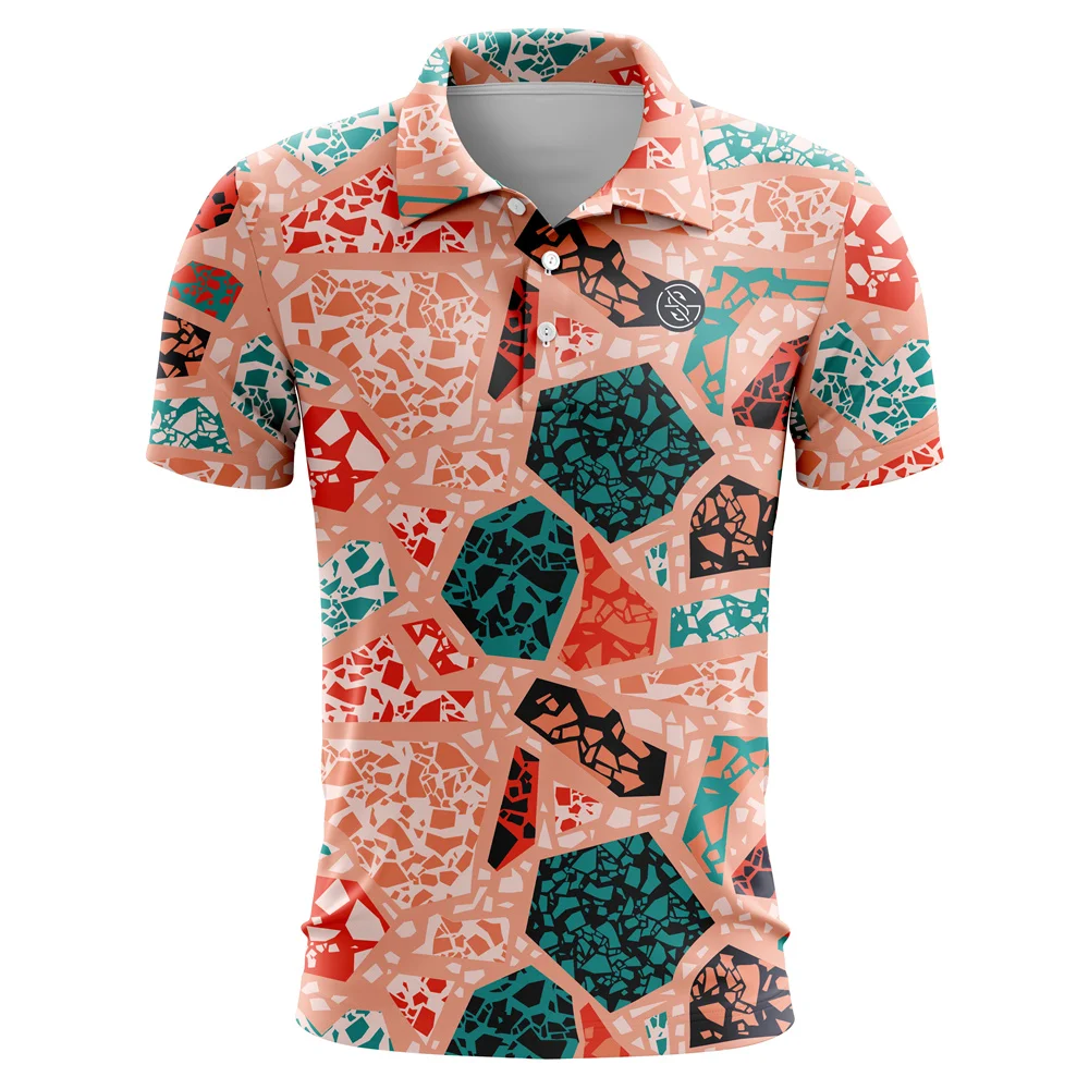 Summer Kid's Fashion New Polo Shirt Short-sleeved Men Hot Diamond Slim Casual Lapel Half-sleeved T-shirt Fit Clothing 2023 view 5