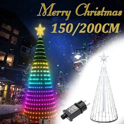 Christmas Tree LED  Lightshow String Waterfall Star Lights Outdoor Colourful Multicolor For Garden Yards Wedding Party EU Plug