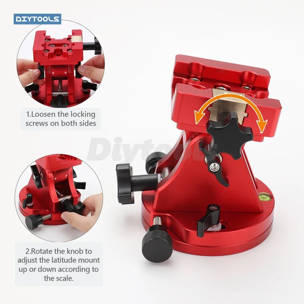 Equatorial Mount Base with Dovetail Slot 39kg High Load Capacity Latitude Adjustment Anti-Detachment Design for Astronomical Use
