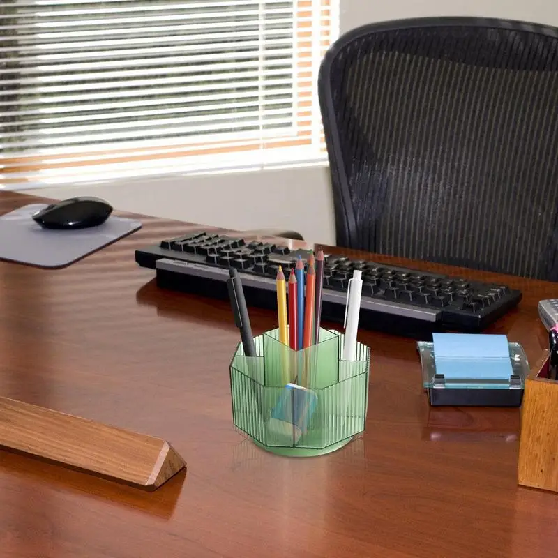 

Rotating Desk Pen Organizer Rotating Pencil Cup With Slots Anti Fall Crayon Marker Organization Tool For Classroom Cubicle Work