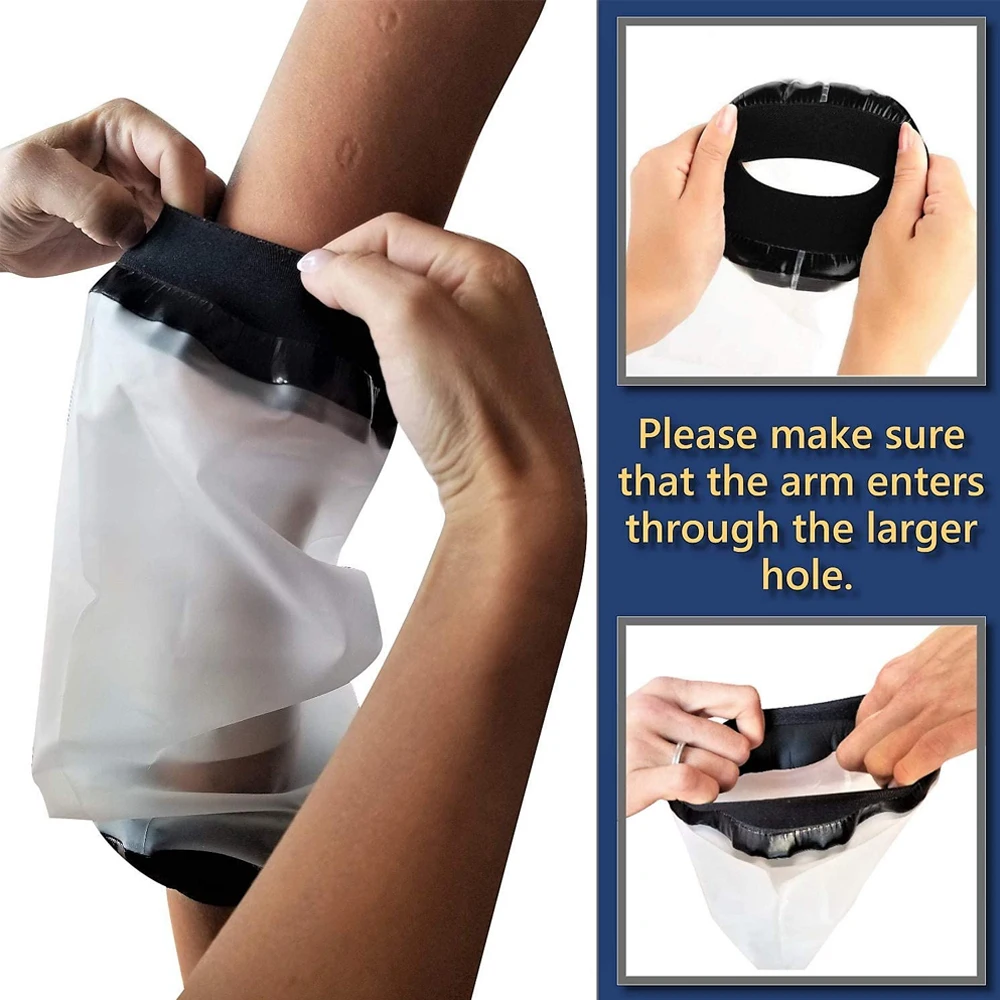 1PC Waterproof PICC Line Shower Covers for Upper Arm, Adult Reusable Watertight Wound Bandage Sleeve Protector For Elbow/Arm