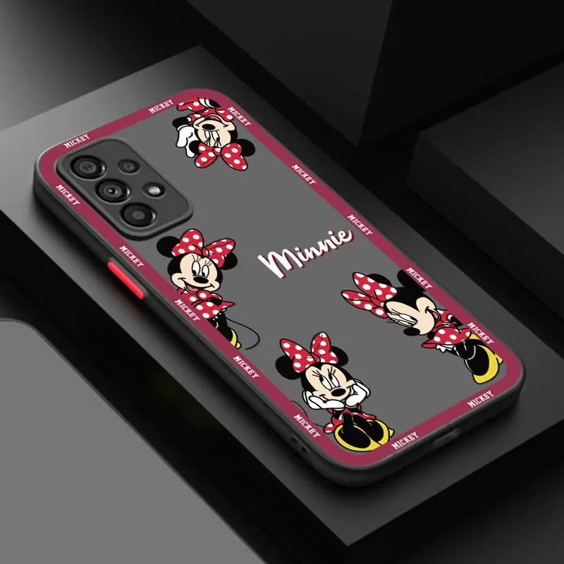 Bonita funda de teléfono rosa de Minnie para Samsung, A13, A22, A32, 4G, A33, A42, A52S, A53, A73, 5G, A12, A14, A23, A31, A51, A70, A71, A72