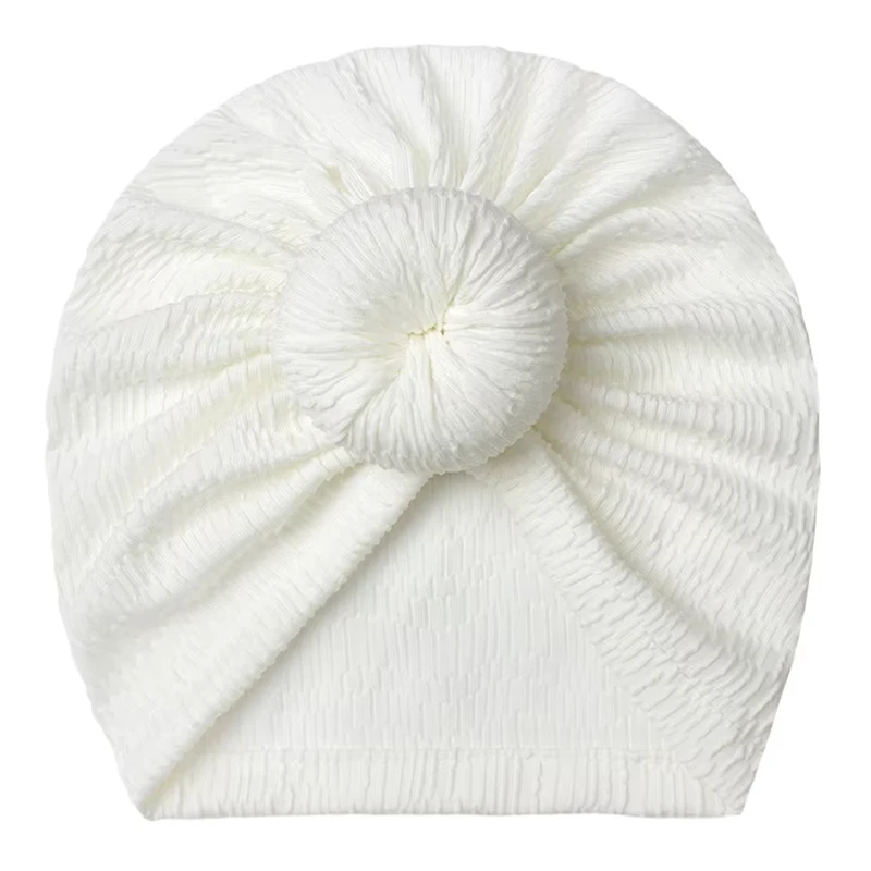 

Lovely Doughnut Knitted Baby Hat Cute Solid Color Baby Girls Boys Hat Turban Newborn Infant Soft Cap Cotton Beanies Head Wraps