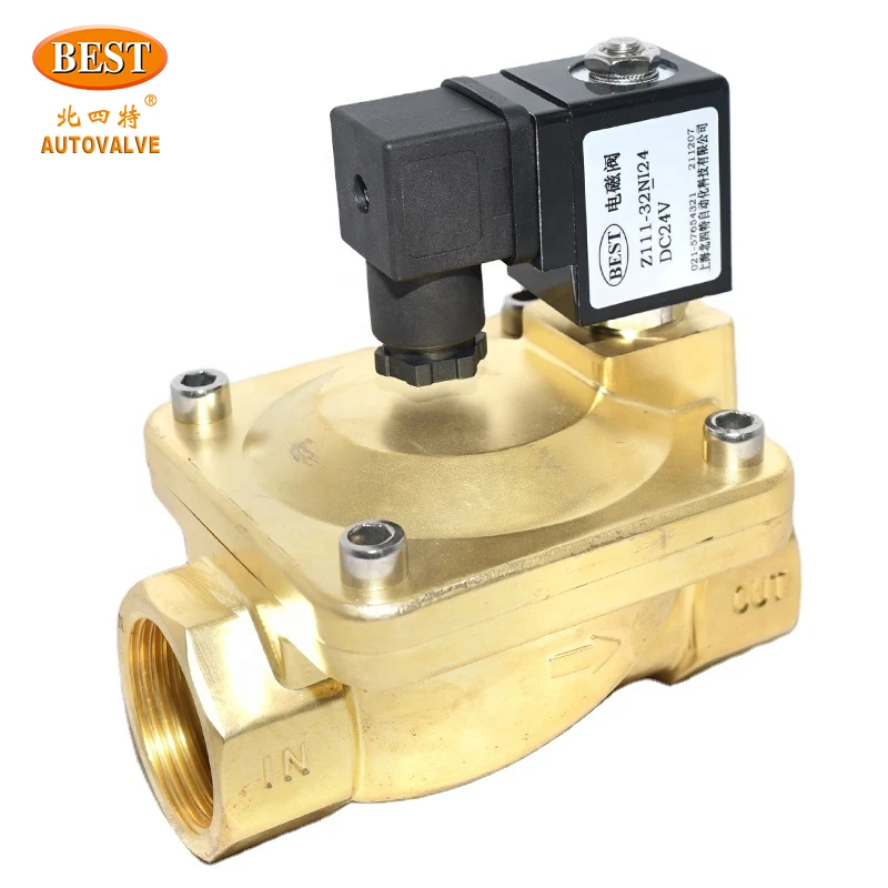 

Z111 2 Way electric water valve AC DC 12V 24V 220V 1" 1/4in Normally Closed Brass Solenoid Valve