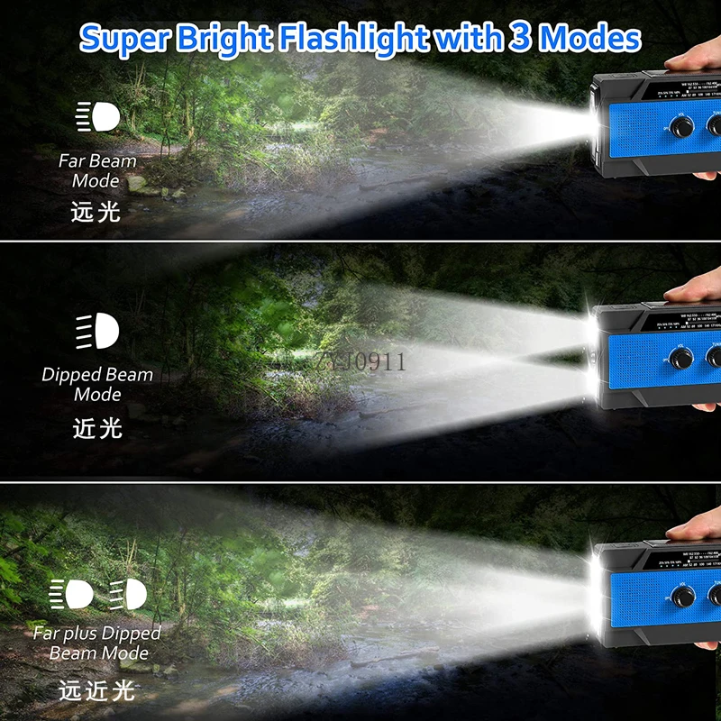 *Disaster Prävention Notbeleuchtung SOS tragbare Katastrophenhilfe Taschenlampe Solar-Handladegerät