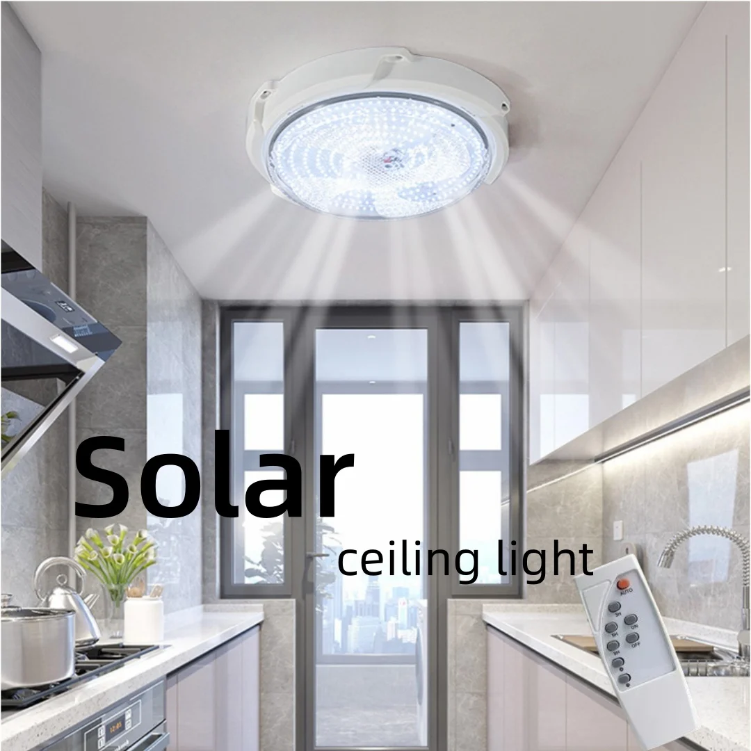 IP67 waterproof solar ceiling light 5-meter remote control LED light indoor and outdoor balcony garden  lobby light