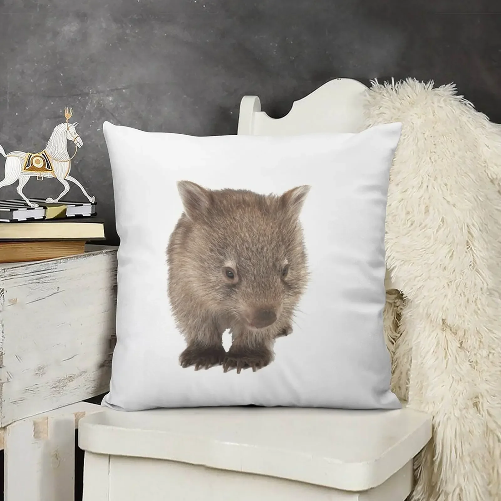 

Adorable wombat print Throw Pillow Custom Cushion Photo Rectangular Cushion Cover pillow