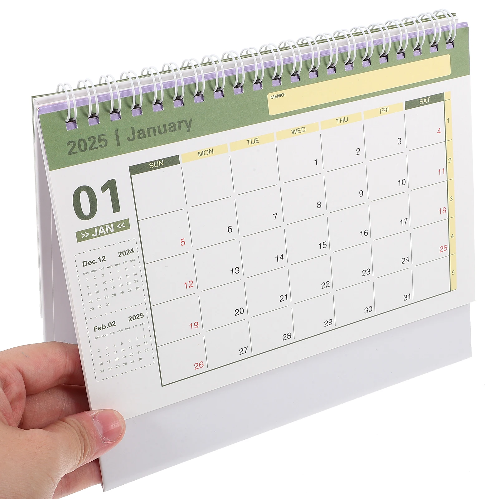 

English Desk Calendar Thick Paper Minimalist Design Long-Lasting Desktop Decoration Office Planning 2024-2025 Desktop Standing