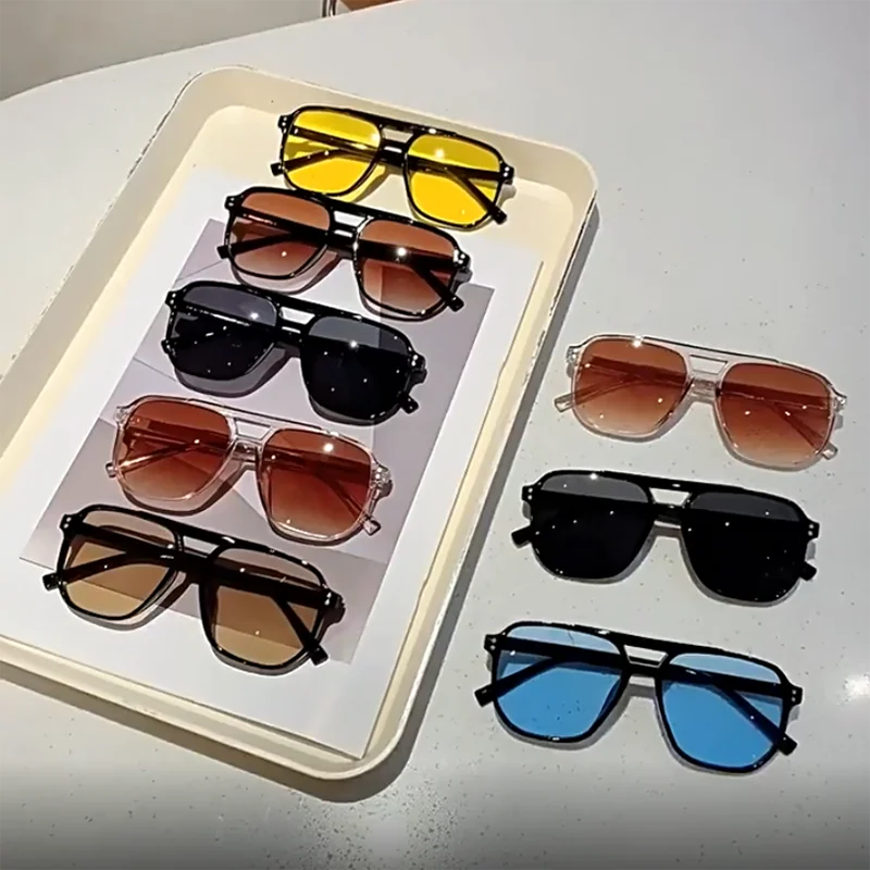 3 Pcs/Set Women Men Square Sun Glasses Retro Polygon Sunglas