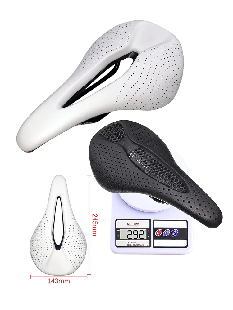 BALUGOE Hollow Breathable Road Bicycle Sseat Cushion Mountain Bike Saddles Thickened Filling Material 6x6mm Steel Bow Cycling