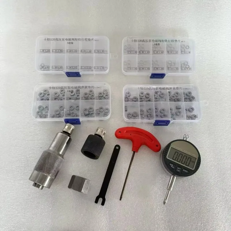 For  320D Pump Solenoid Valve Stroke Travel Spring Adjusting Washer Gasket Repair Tools